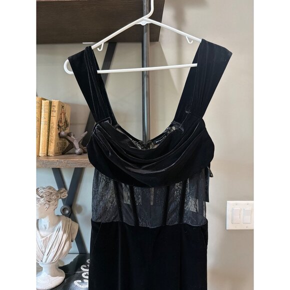 retrofete Leni Velvet Corset Wide Leg Jumpsuit Black Womens Size Small - Picture 8 of 14